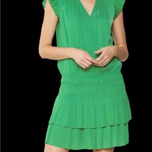 Current Air pleated spring green mini dress. Size S.  New with tag